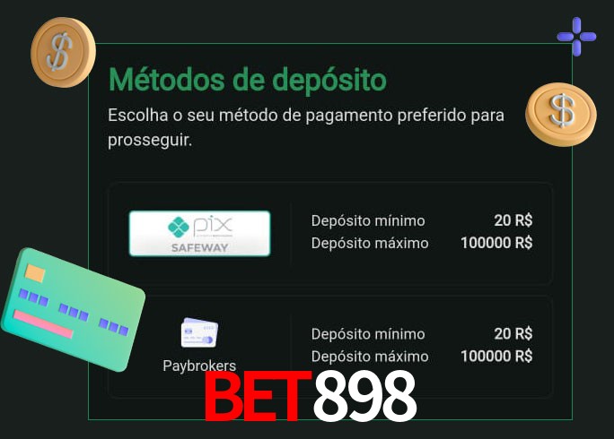 O cassino bet898 oferece uma grande variedade de métodos de pagamento